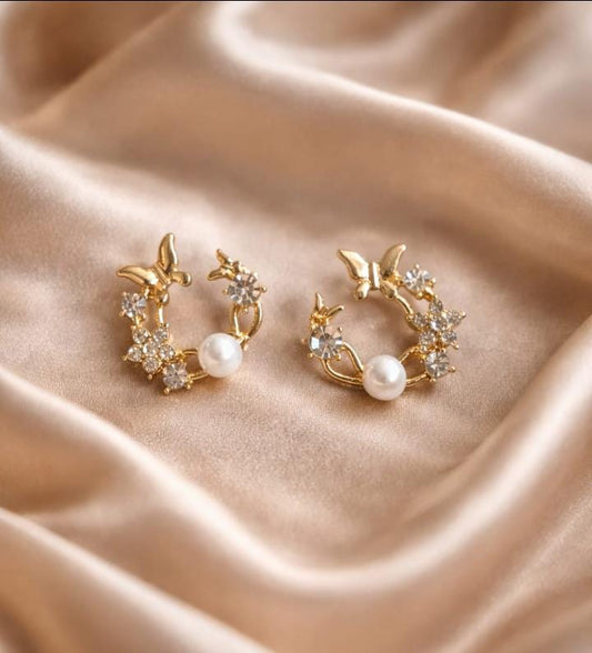 Pearl Blossom Gold Earrings